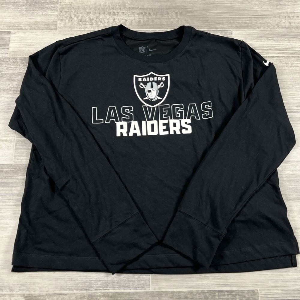 Nike Dri-Fit Las Vegas Raiders NFL Women's Long‎ Sleeve Sweatshirt Black Size XL